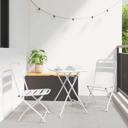 Silla Plegable para Jardín 2 pcs 55 x 56.5 x 91cm Acero