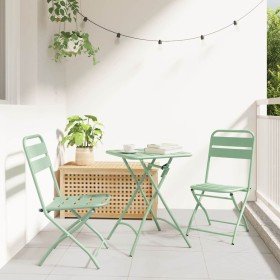 Silla Plegable para Jardín 2 pcs Verde 55 x 56.5 x 91cm Acero