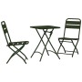 Conjunto bistro 3 pcs Verde oscuro Acero