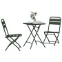 Conjunto bistro 3 pcs Verde oscuro Acero