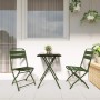 Conjunto bistro 3 pcs Verde oscuro Acero