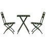 Conjunto bistro 3 pcs Verde oscuro Acero