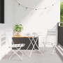 Conjunto bistro 3 pcs Blanco Acero