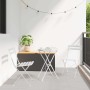 Silla Plegable para Jardín 2 pcs Blanco 42 x 46 x 82cm Acero