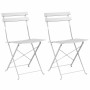 Silla Plegable para Jardín 2 pcs Blanco 42 x 46 x 82cm Acero