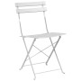 Silla Plegable para Jardín 2 pcs Blanco 42 x 46 x 82cm Acero