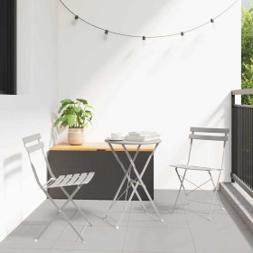 Silla Plegable para Jardín 2 pcs Beige 42 x 46 x 82cm Acero