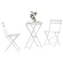 Conjunto de Bistro Plegable 3 pcs Blanco Acero