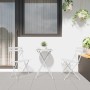 Conjunto de Bistro Plegable 3 pcs Blanco Acero