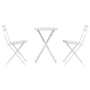 Conjunto de Bistro Plegable 3 pcs Blanco Acero