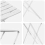 Conjunto de Bistro Plegable 3 pcs Blanco Acero