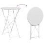 Conjunto de Bistro Plegable 3 pcs Blanco Acero