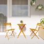 Conjunto de Bistro Plegable 3 pcs Mostaza Acero
