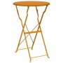 Conjunto de Bistro Plegable 3 pcs Mostaza Acero