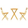 Conjunto de Bistro Plegable 3 pcs Mostaza Acero
