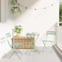 Conjunto de Bistro Plegable 3 pcs Menta Claro Acero