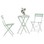 Conjunto de Bistro Plegable 3 pcs Menta Claro Acero