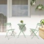 Conjunto de Bistro Plegable 3 pcs Menta Claro Acero