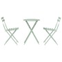 Conjunto de Bistro Plegable 3 pcs Menta Claro Acero