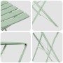 Conjunto de Bistro Plegable 3 pcs Menta Claro Acero