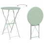 Conjunto de Bistro Plegable 3 pcs Menta Claro Acero