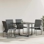 Sillas de jardín 4 pcs Negro y antracita 50.5 x 59 x 81.5 cm