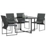 Sillas de jardín 4 pcs Negro y antracita 50.5 x 59 x 81.5 cm