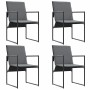 Sillas de jardín 4 pcs Negro y antracita 50.5 x 59 x 81.5 cm