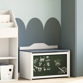 Caja de Juguetes Gris y blanco 73 x 33 x 55 cm Caja de Juguetes Gris y blanco 73 x 33 x 55 cm