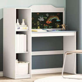 Escritorio de pizarra Blanco y gris 120 x 45 x 118.5 cm Escritorio de pizarra Blanco y gris 120 x 45 x 118.5 cm