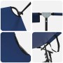Tumbona plegable con cojín 1-persona Azul 56 x 190 x 81cm tela