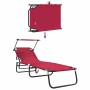 Tumbona plegable con cojín 1-persona Rojo 56 x 190 x 81cm tela