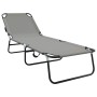 Tumbona plegable 1-persona Gris 56 x 189 x 87cm tela