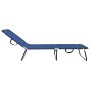 Tumbona plegable 2-persona 2 pcs Azul 56 x 189 x 87cm tela
