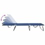 Tumbona plegable 2-persona 2 pcs Azul 56 x 189 x 87cm tela