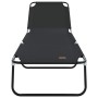 Tumbona plegable 2-persona 2 pcs Negro 56 x 189 x 87cm tela