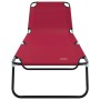 Tumbona plegable 2-persona 2 pcs Rojo 56 x 189 x 87cm tela