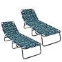 Tumbona plegable con cojín 2 pcs Verde 56 x 189 x 87cm tela