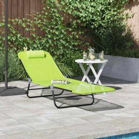 Tumbona plegable 1-persona Verde 182 x 55 x 85.5cm Metal
