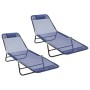 Tumbona plegable 2 pcs Azul Marino 182 x 55 x 85.5cm Textileno