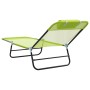 Tumbona plegable 2 pcs Verde 182 x 55 x 85.5cm Textileno