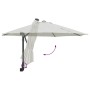 Parasol de jardín Beige y Negro 248 x 248 x 148 cm