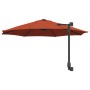 Parasol de jardín Rojo y Negro 248 x 248 x 148 cm
