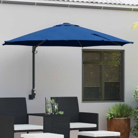Parasol de jardín Azul y Negro 248 x 248 x 148 cm