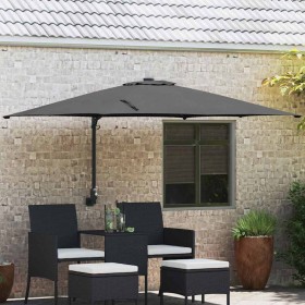 Parasol de jardín Antracita y Negro 248.5 x 247.5 x 160 cm