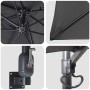 Parasol de jardín Antracita y Negro 248.5 x 247.5 x 160 cm