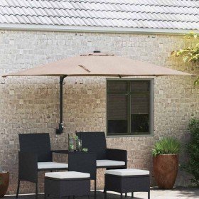 Parasol de jardín Taupe y Negro 248.5 x 247.5 x 160 cm