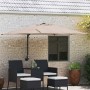Parasol de jardín Taupe y Negro 248.5 x 247.5 x 160 cm