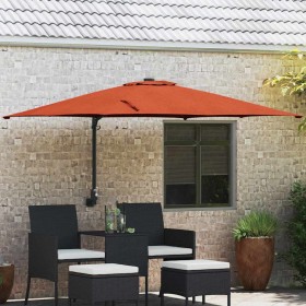 Parasol de jardín Rojo y Negro 248.5 x 247.5 x 160 cm