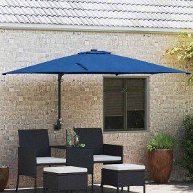 Parasol de jardín Azul y Negro 248.5 x 247.5 x 160 cm Parasol de jardín Azul y Negro 248.5 x 247.5 x 160 cm